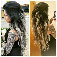 Goo goo remy clip in hair extensions ombre natural black to light blonde human hair extensions clip in natural hair extensions silky straight 18 inch 7pcs 120g. Jackie Hovorka On Instagram Flashback To Last Week S Good Hair Day Black No 1 Bellamihair Ssssamanthaa Sama Ombre Hair Silver Hair Extensions Dyed Hair