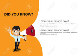 Man Holding Megaphone To Speech Did You Know Template Royalty Free Cliparts Vectors And Stock Illustration Image 73427681