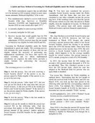 2014 Pickle Amendment Chart National Health Law Program