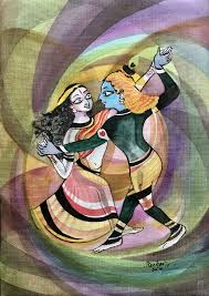 Gopika krishna g s is on facebook. Gopika Geetham Watercolor Canvas Srimadbhagavatham Krishnaleela Raas Krishnafortoday Krishna Radha Painting Painting Art