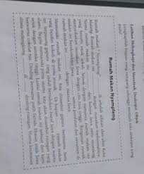 Deskripsi bagian rumah makan nyampleng. Jawablah Teks Deskripsi Yang Rumpang Di Atas Tlong Di Jawab Besok Di Kumpulin Brainly Co Id