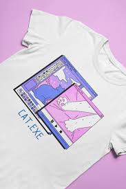 No real rules when it comes to hairstyles to go with a pastel goth aesthetic; . Aesthetic Kawaii Shirt Cat Exe Harajuku Shirt Aesthetic Etsy