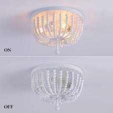 Get free shipping on qualified flush mount, farmhouse ceiling fans or buy online pick up in store today in the lighting department. Buy Q S Hallway Bedroom Light Fixture Ceiling Flush Mount White Wood Beaded Vintage Boho Chandelier Small Farmhouse Ceiling Light Fixture For Stairway Gazebo Locker Dining Room 3 Lights Online In Indonesia B08mjbwf2n