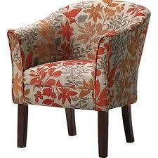Upholstered Accent Chair Multi Color And Cappuccino Walmart Com Upholstered Accent Chairs Accent Chairs Floral Accent Chair