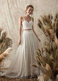 Dreamers And Lovers Boho Lace Two Piece Wedding Dress Laceweddingdress Bohoweddingdress Two Piece Wedding Dress Wedding Dresses Whimsical Wedding Dresses