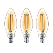 Philips 40 Watt Equivalent B11 Dimmable Led Light Bulb Soft White Clear Classic Glass With Candela Dimmable Led Lights Led Light Bulb Energy Saving Light Bulbs