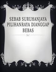 Satu elemen penting dalam sistem pilihan raya ialah seseorang pemilih itu mestilah mendaftar dengan spr (suruhanjaya pilihan raya) sebelum dia boleh mengundi dalam pilihan raya bagi dewan rakyat atau dewan undangan. Sebab Suruhanjaya Pilihanraya Dianggap Bebas Pptx Sebab Suruhanjaya Pilihanraya Dianggap Bebas Apakah Itu Pilihanraya Pilihan Raya Adalah Satu Course Hero