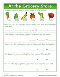 At The Grocery Store Worksheet Education Com Money Math Problems Money Math Grocery Store