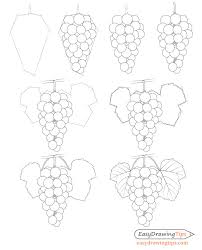 Draw a number of curly q spiral shapes emerging from the vine. How To Draw Grapes Step By Step Tutorial Easydrawingtips