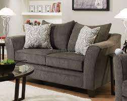 This living room furniture style offers versatile modular design, a plus if you enjoy rearranging your decor. 6485 Sofa Loveseat In Albany Pewter By Simmons W Options