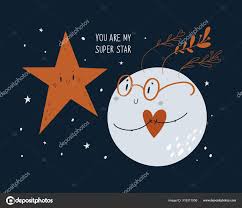 Minha Super Estrela Com Estrela Planeta Ans Imagem Vetorial De C Happy Design 319311956