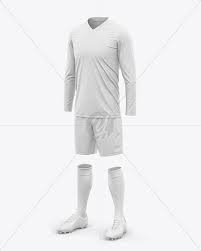 Download Men S V Neck Ls Full Soccer Kit Front Half Side View In Apparel Mockups On Yellow Images Object Mockups