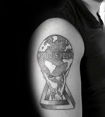 There is also a feminine element to the design, which is why it is such a popular choice among women. 30 The World Is Yours Tattoo Designs For Men Manly Ink Ideas