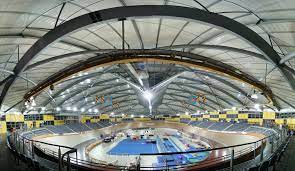 The straights transition to the circular turn through a moderate easement curve. Velodrome Wikipedia