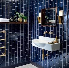 These Navy Blue Tiles Omg Bathroom Interior Bathroom Inspiration Bathrooms Remodel