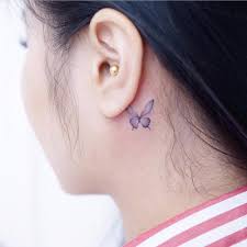My sister asked me to draw her a tattoo for her shoulder. Butterfly Behind Ear