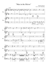 Michael Jackson Man In The Mirror Easy Piano Guitar Arr By Free Musickey Sheet Music Michael Jackson Music Score