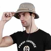 LATT-LIV Sun Hat for Men,Cotton Embroidery Summer Outdoor Sun Protection  Fishing Cap Wide Brim Bucket Hat Foldable Safari Boonie Hat : Buy Online at  Best Price in KSA