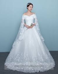 Off The Shoulder Long Back Veil Lace Wedding Dress Bridal Dresses Wedding Dresses Lace Dream Wedding Dresses