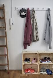 Hanging Rack And Crates For Coats And Shoes Living Spaces Coat And Shoe Rack Ikea