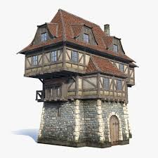 Low Poly Game 3d Model Of Medieval Fantasy House Fantasy House Medieval Houses House 3d Model