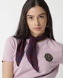 Rareism Women Riverlin Navy Scarf Cotton Silk Fabric Print