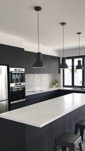 Black And White Kitchen Absolute Matte Black Laminex Quantum Quartz Alpine Matte Bencht White Modern Kitchen Modern Kitchen Design Kitchen Inspiration Design