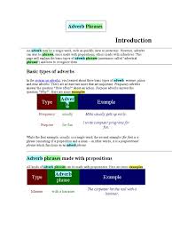 An adverbial phrase is a group of words which always go together. Adverb Phrases Adverb Grammar