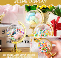 Amazon.com: 40 Pack Mini Gold Globe Clear Candy Boxes Earth ...