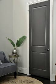 Honey We Re Home Black Gray Painted Interior Doors Grey Interior Doors Painting Interior Doors Black Black Interior Doors