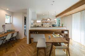 シンプルさのなかに アクセントタイルの壁や下がり天井などのこだわりが凝縮 ルポハウス 設計事務所 工務店 設計士 注文住宅 デザイン住宅 自由設計 マイホーム お家 新築 家づくり 間取り 施工事例 滋賀 おしゃれな家 インテリア ダイニン 下がり