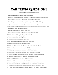 Dec 19, 2020 · at the end of the article, we have car ride trivia questions. 23 Best Car Trivia Questions How Much Do You Really Know About Cars Laptrinhx News