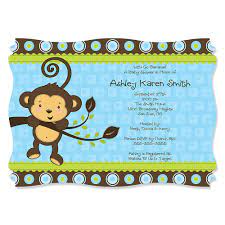 A sweet baby shower invitation for a sweet baby that is so loved. Monkey Boy Personalized Baby Shower Invitations Monkey Baby Shower Invitations Boy Baby Shower Themes Baby Shower Monkey Theme
