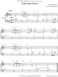 Amazing grace piano sheet music. Amazing Grace Piano Easy Sheet Music By Traditional