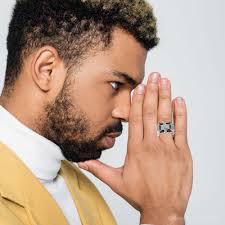 1 Carat White Black Diamond Ring for Men in Sterling Silver 310867