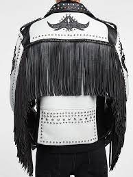 Silver Studded Fringe Leather Asymmetrical Jacket Jackets Maker Studded Leather Jacket Stylish Leather Jacket Studded Jacket