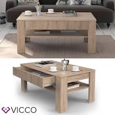 Wohnzimmertisch lions aus wildeiche massiv mit schublade. Vicco Couchtisch 110 X 65 Cm Sonoma Eiche Real De