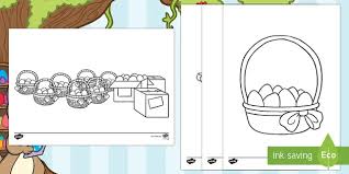 If easter isn't an excuse to eat pink frosted cake for breakfast, i don't know what is. Easter Basket Eggs Colouring Pages