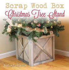 Scrap Wood Box Christmas Tree Stand Christmas Tree Container Christmas Tree Box Christmas Tree Box Stand