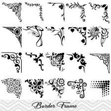 Black Frame Corner Ornate Clip Art Digital Flourish Swirl Border Corner Clip Art 00001 Clip Art Vintage Swirl Design Border Clip Art Borders