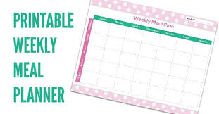 Free Meal Planning Chart Printable One Crazy Mom