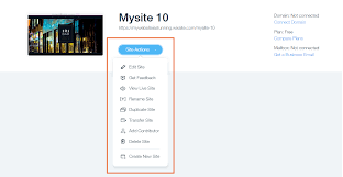 Managing Your Site Site Actions Help Center Wix Com
