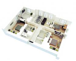 25 More 3 Bedroom 3d Floor Plans Three Bedroom House Plan Bedroom House Plans House Floor Plans