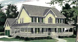 Two Story Home Plan With Wraparound Porch