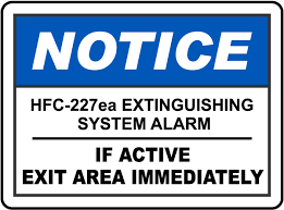 Notice Hfc 227ea System Alarm Sign B1908