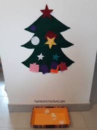 Votre mémé huguette a peut être un vieux sapin sapin de noël réalisé avec une multitude de petits objets : Un Sapin En Feutrine A Decorer A L Infini