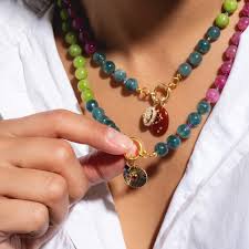 Perlen-Edelstein-Halskette