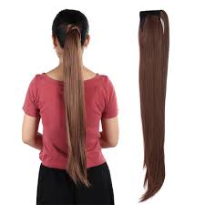 Extensions queue de cheval lisses kinky / italian yaki. Domqga Clip En Queue De Cheval Femmes Longue Ligne Droite Enrouler Autour De Cheveux Extension Queue De Cheval Clip En Queue De Cheval Morceau De Cheveux Synthetiques Extension De Cheveux Queue