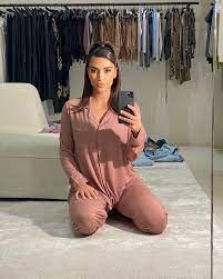 Sure, skims had a private (read: Kim Kardashian West Wears Skims Sleep Set In Sienna Kardashian Casual Outfit Loungewear Sets Celebrity Outfits