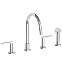 Any style, for any home. Watermark 71 7 1g Lily 12 3 8 Double Handle Deck Mounted Gooseneck Kitchen Faucet With Side Spray